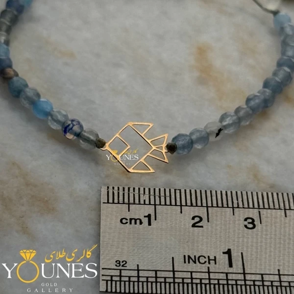 دستبند ماهی اوریگامی طلا لیزری